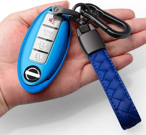 Miniatura 11 de Compatible con Nissan Funda para Llavero con Llavero de Cuero TPU Suave Protección de 360 Grados Funda para Llave para Altima Maxima Rogue Armada
