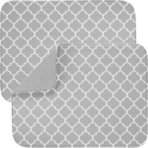 Miniatura 34 de GORILLA GRIP Tapete de microfibra ultra absorbente de agua, malla gruesa de secado rápido, almohadilla antideslizante para platos de fregadero