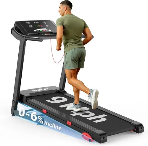 Miniatura 8 de THERUN Incline Treadmill, 0-12% Auto Incline Treadmill for Running and Walking, 300 lbs Weight Capacity, Wide Belt,3.0HP,18" LED Screen, 2 Layers