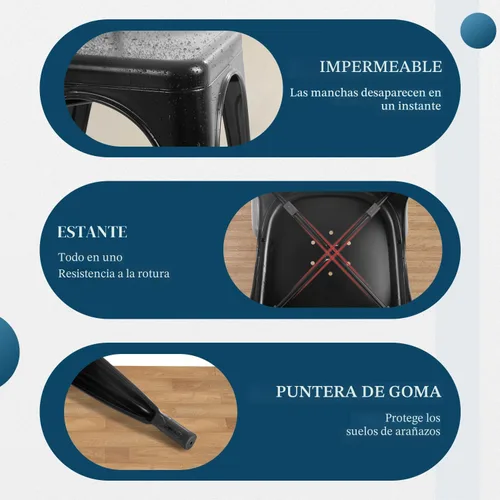 Miniatura 6 de Juego de 4 sillas de comedor, de metal, para interiores y exteriores, sillas de patio, de cocina, de 18 pulgadas de altura, silla de restaurante