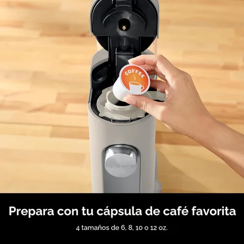 Miniatura 4 de Ninja Pods & Grounds Cafetera de una sola porción, compatible con cápsulas K-Cup, prepara molidos, diseño compacto, depósito de 56 oz, tamaños