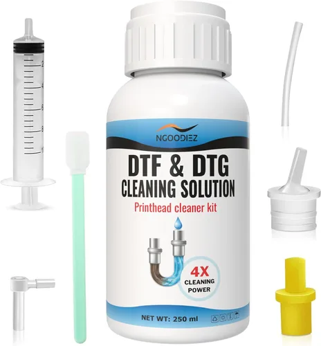 Miniatura 8 de NGOODIEZ Kit de solución de limpieza DTF para Epson ET-8550 L1800 XP-15000 Limpiador de cabezal de impresora DTF DTG disuelve obstrucciones