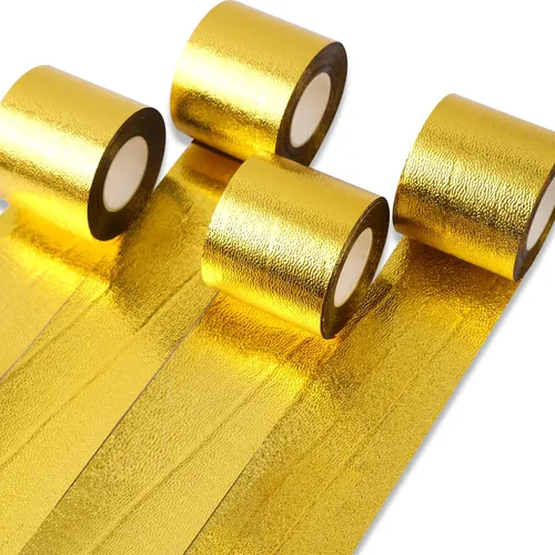 Miniatura 23 de Serpentinas de papel crepé PartyWoo, 4 rollos de 328 pies, paquete de papel crepé negro y dorado para fiesta, boda, cumpleaños, decoraciones