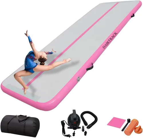 Miniatura 8 de DAIRTRACK Colchoneta inflable de gimnasia de 10/13/16/20 pies para uso doméstico/gimnasio/entrenamiento/animadora/yoga/agua