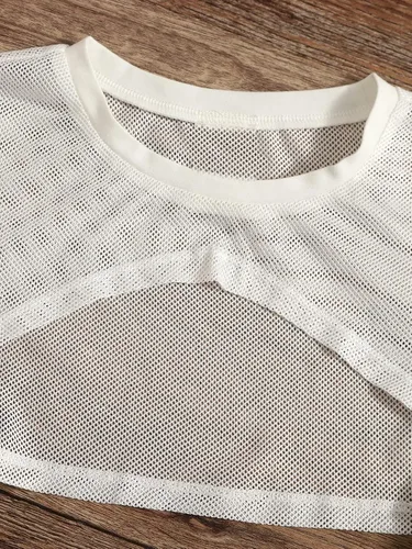 Miniatura 3 de Verdusa Camiseta de malla de 3 piezas con dobladillo alto y bajo para niña