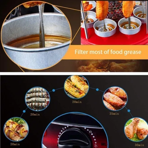 Miniatura 3 de Parrilla de barbacoa giratoria automática vertical sin humo para barbacoa con asador eléctrico para kebab, brochetas y asado para fiestas en casa