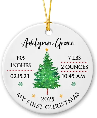 Miniatura 14 de Adorno personalizado de Navidad, aniversario de boda, aniversario de 2025, adornos de cerámica de Navidad para parejas, esposo, esposa, adorno