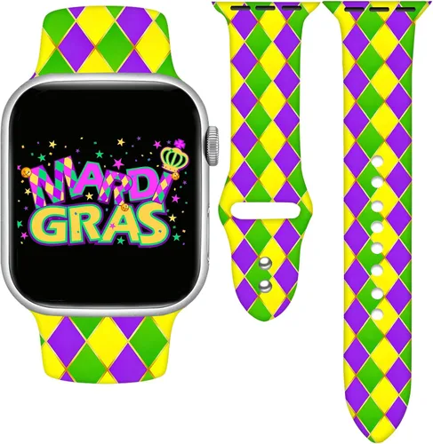 Miniatura 18 de Holidays - Correa de reloj compatible con Apple Watch de 38, 40, 41, 42, 44, 45 y 49 mm para mujeres y hombres, correa deportiva de silicona suave