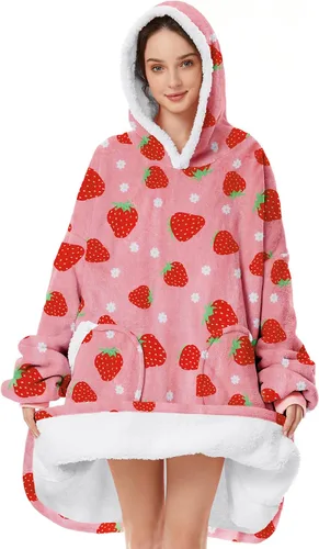 Miniatura 23 de Zando Manta con Capucha Ponible Manta para Niños y Adultos Manta Cómoda con Capucha Sudadera de Gran Tamaño Sherpa Forro Polar