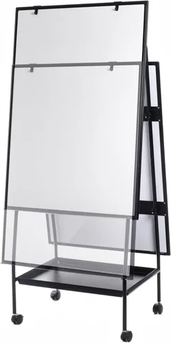 Miniatura 2 de MasterVision Estación de creación de caballete de pizarra blanca de borrado en seco magnético de doble cara ajustable de altura ajustable de 40 x 30