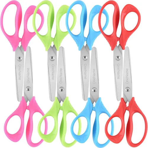 Tijeras para niños, tijeras de seguridad pequeñas para niños, asas de agarre cómodo, tijeras afiladas y romas para estudiantes, para suministros