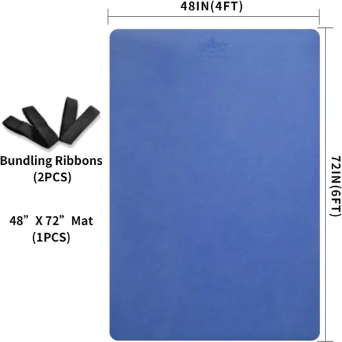 Miniatura 8 de Hatha Yoga Alfombrilla de Yoga Grande de TPE 6'x4'x1/2" Extra Gruesa Antideslizante - para Yoga, Pilates y Entrenamientos de Gimnasio en Casa Azul