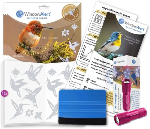 Miniatura 18 de WindowAlert Cobertura Anticolisión de Copo de Nieve - Adhesivo de Ventana UV-Reflectante para Proteger a las Aves Silvestres de Colisiones contra