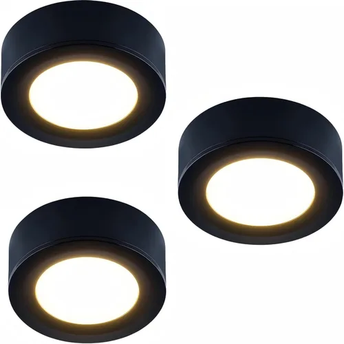 Miniatura 9 de LUMILAND Luces LED de disco con cable de 120 V (2.7Wx3) Plug-in iluminación blanco cálido, luz LED para gabinete para cocina, puede ser montaje