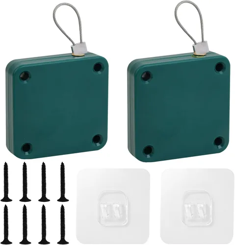 Miniatura 14 de SHIMIDO - Cierrapuertas automático mejorado sin perforaciones de 1000 g para puerta de pantalla, cierrapuertas automático deslizante con cordón de 2