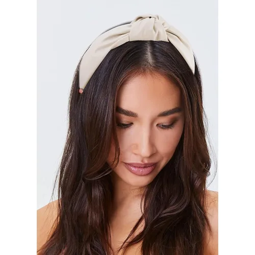 Miniatura 2 de YISSION Diademas anudadas para mujer, accesorios para el cabello con nudo superior ancho de cuero antideslizante en blanco y negro