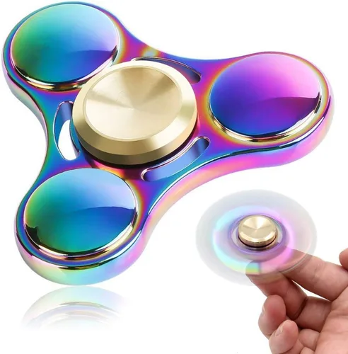 Miniatura 6 de JUNAN Hilanderos de mano de metal arcoíris EDC Fidget Spinner Reductor de estrés con rodamientos de alta velocidad Fidget Juguetes de dedo para TDAH