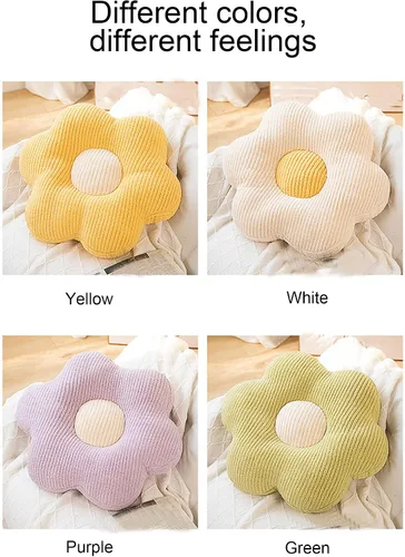 Miniatura 6 de HANDKEI Almohada transpirable con forma de flor, cojín para silla, cojín de suelo de flores, decoración encantadora de habitación, almohada cómoda