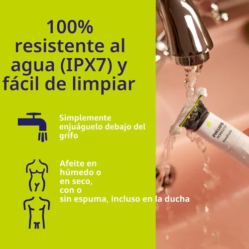 Miniatura 8 de Cuchilla de repuesto Philips Norelco OneBlade Skin Protect, para afeitadora y recortadora eléctrica OneBlade, acero inoxidable duradero, recorte