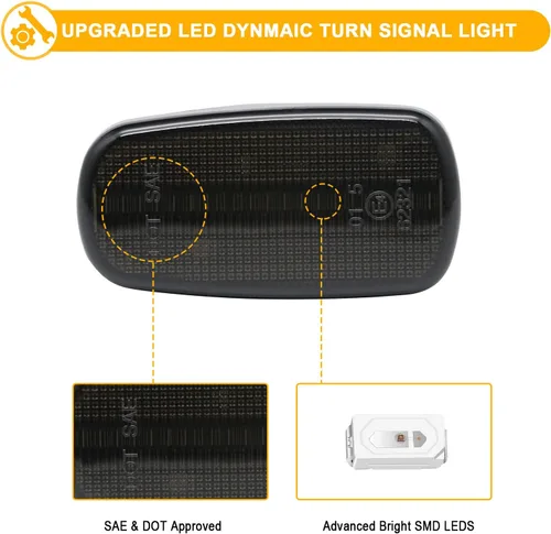 Miniatura 3 de R&F Auto Luces de marcador lateral LED intermitentes secuenciales dinámicas de repuesto para Scion XA XB 2003-2006, KLUGER PRIUS RAV4 Land Cruiser