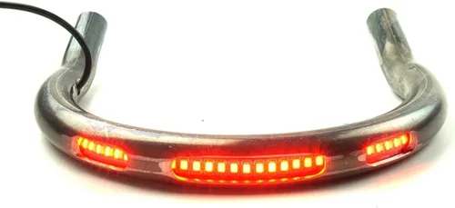 Miniatura 7 de Asiento Trasero Retro para Motocicleta Café Racer Marco Aro Brat Plano Bucle Tres Agujeros para Lámparas con Tira LED Señal de Giro Luz de Freno