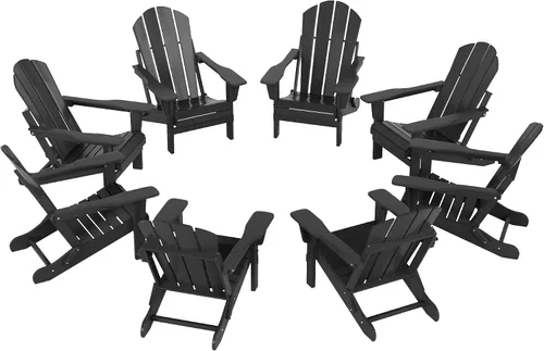 Miniatura 28 de HDPE Laguna Silla Adirondack plegable de polietileno (juego de 2), teca