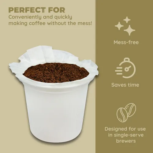 Miniatura 4 de Fill 'n Brew Tazas de café desechables individuales, compatibles con la mayoría de cafeteras de una sola porción, 24 tazas rellenables, filtros
