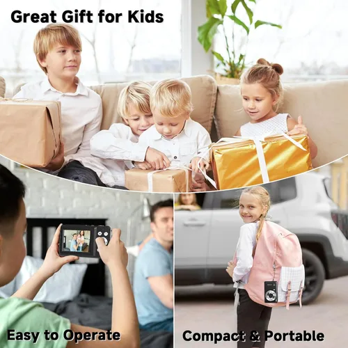 Miniatura 7 de Cámara digital, cámara compacta de 44 MP, cámaras digitales FHD 1080P para apuntar y disparar con zoom de 16X, detección facial, captura de Negro