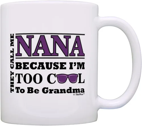 Miniatura 9 de ThisWear Regalo del Día de la Madre para Mimi Too Cool to Be a Grandma Gafas de sol de regalo de 11 oz taza de café de cerámica con asa