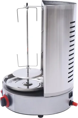 Miniatura 5 de Shawarma Machine 1600W 110V Máquina eléctrica de asador vertical Doner de gas Kebab Máquina de asador vertical con 2 quemadores (Stock de EE. UU.)