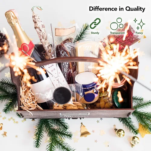 Miniatura 5 de Bolsas de regalo extra grandes de celofán transparente Seal Fresh 24 x 30 pulgadas (paquete de 12) — Bolsas transparentes para envolver canastas