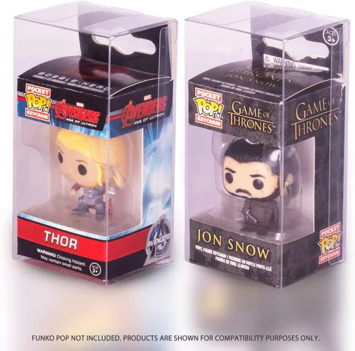 Miniatura 2 de EVORETRO Funko - Estuche protector de plástico para llavero Funko Pocket Pop de tamaño estándar, paquete de 10 unidades, grueso, transparente, caja