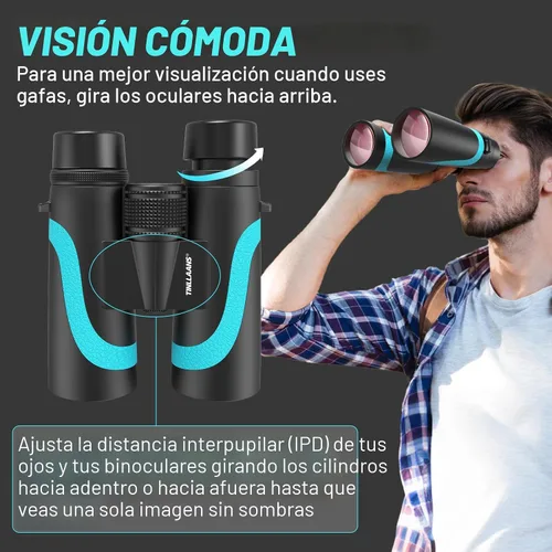 Miniatura 7 de Binoculares UHD de 15 x 55 para adultos de alta potencia con adaptador de teléfono, vista grande, prisma BAK4, impermeable, ligero para observación