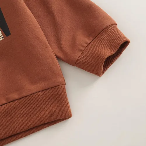 Miniatura 100 de Conjunto de sudadera con cuello redondo y estampado de pastel de calabaza para niña, camiseta y pantalones acampanados