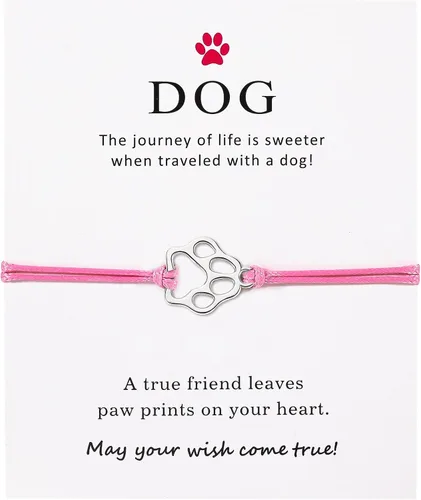 PLwelth Pulseras de perro de cachorro para mujeres y hombres, regalos conmemorativos para amantes de las mascotas, regalos de amistad para ella, sus