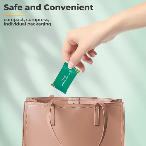 Miniatura 4 de Toalla desechable comprimida, toallas comprimidas desechables para la cara, tejido de monedas, paño portátil reutilizable para viajes, camping, 20
