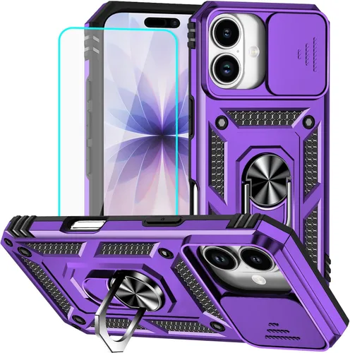 Miniatura 9 de HNHYGETE Funda para iPhone XR con protector de pantalla HD: [grado militar de 20 pies probada en caídas] Funda protectora para cámara deslizante a