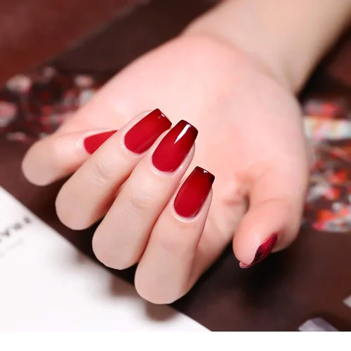 Miniatura 4 de Juego de esmalte de uñas en gel - Juego de esmalte de uñas con cambio de color en gel Púrpura Azul Rosa Rojo Lavanda Viento Rojo Negro con cambio