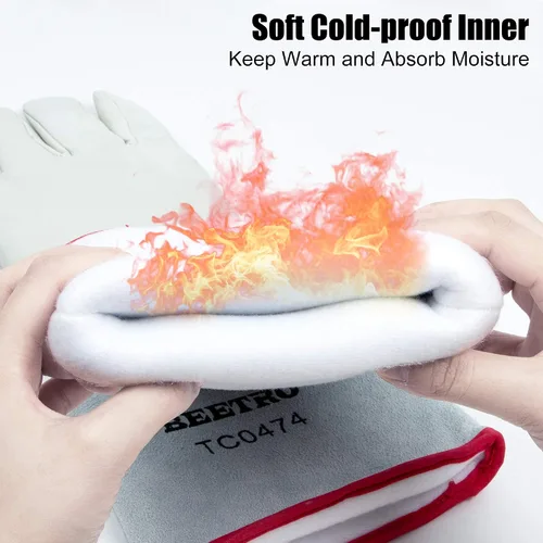 Miniatura 7 de BEETRO - Guantes anticongelantes de -292℉/-180℃ o superior para manejo de hielo seco, nitrógeno líquido, esponja e interior de algodón