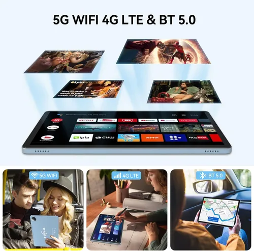 Miniatura 7 de Tablet de 11 pulgadas Android 15, última actualización de 2026, 128 GB ROM 16 GB RAM, tabletas 4G LTE, 5G WiFi+Celular, Octa-Core MTK8786, cámara