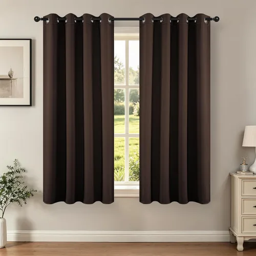 Miniatura 109 de Joydeco - Juego de 2 paneles de cortinas opacas de 63 pulgadas, 2 cortinas largas con aislamiento térmico burg, cortinas de oscurecimiento