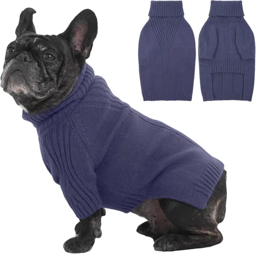 Miniatura 62 de IECOii Suéter extragrande para perro, suéteres térmicos cálidos para perros de raza gigante, ropa de punto, cuello alto de invierno, elástica