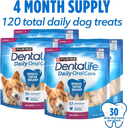 Miniatura 3 de Purina DentaLife - Masticables dentales diarios para perros de razas pequeñas y medianas, 120