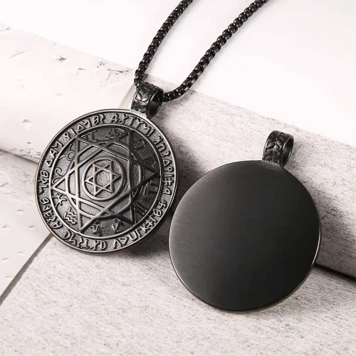 Miniatura 3 de NIGHTCRUZ Seal Salomon - Collar hexagonal con colgante de estrella de seis puntas con 12 constelaciones