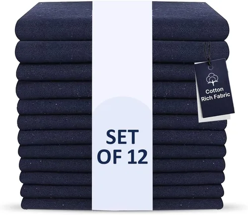 Miniatura 12 de LFH Home - Juego de 4 servilletas Dobby de tela rica en algodón, lavables, suaves, duraderas, a rayas, para comedor, boda, uso diario