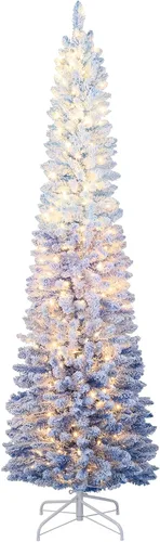 Miniatura 10 de GOFLAME Árbol de Navidad de 6 pies sin luz, árbol de Navidad negro, decoración de Halloween en forma de lápiz, árbol de Halloween con 520 puntas