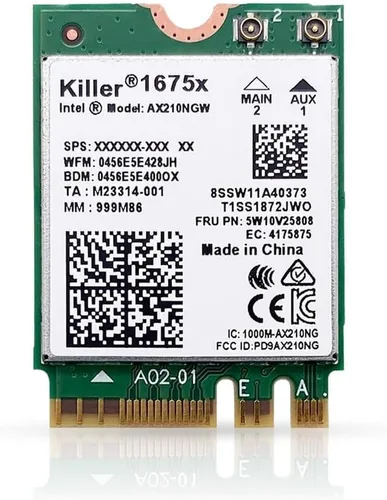 Miniatura 13 de Adaptador WiFi 6 serie Killer AX1650i Adaptador WiFi para juegos Tarjeta WiFi CNVio2 M.2 WiFi de 2.4 Gbps para PC Soporte Bluetooth 5.2