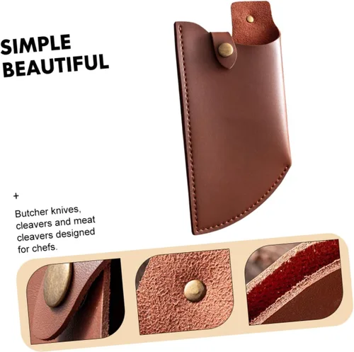 Miniatura 8 de Mobestech Funda protectora de cuero artificial para cuchillos de cocina, cubierta compacta para cuchillos de almacenamiento de chef, viajes, 9.76 x