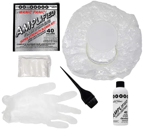 Miniatura 3 de MANIC PANIC Flash Lightning - Kit de Decoloración Súper Fuerte - Revelador de 40 Volúmenes + Polvo Decolorante - Aclarador de Cabello para Cabello
