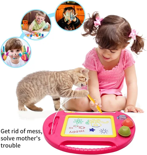 Miniatura 7 de Juguetes para niños pequeños, juguetes para niñas de 1 a 2 años, tablero de dibujo magnético, pizarra de garabatos borrable para niños, juguetes